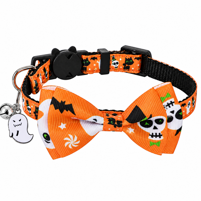 Spooky Ghost Cat Collar with Bell